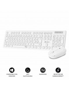 Subblim Combo Business Slim Silencioso Inalambrico 2.4G - Teclado y Raton Ergonomicos - Conexion Plug & Play - Resistente a