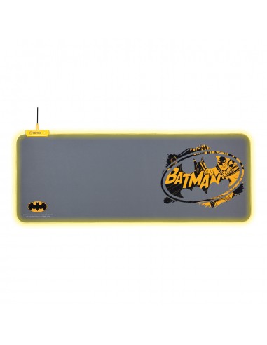 FR-TEC Batman Alfombrilla para Teclado y Raton XL - Luz LED en Bordes - Diseño Antideslizante - Diferentes Modos de