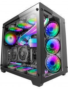 Mars Gaming MCV3 E-ATX Caja PC Tamaño XXL - Doble Ventana Cristal Templado - Capacidad Ampliada XXL - Estructura Modular
