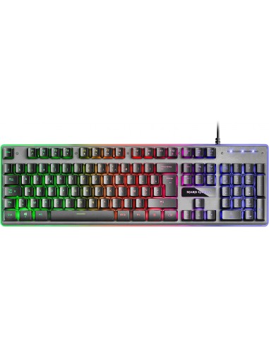 Mars Gaming Teclado Gaming MK220 - Tecnologia H-MECH - Iluminacion FRGB Rainbow - Panel de Aluminio - Base de ABS Reforzado -