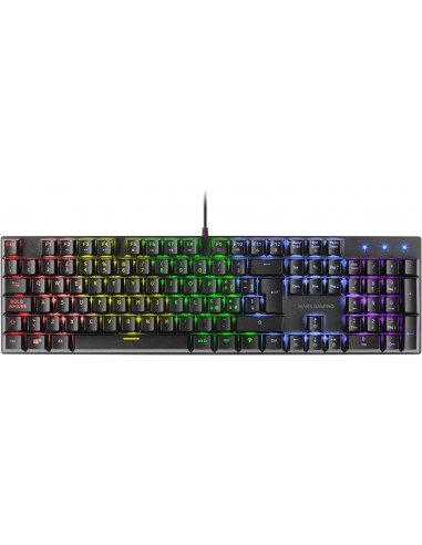 Mars Gaming Teclado Mecanico RGB MK422 - Tecnologia Antipolvo - Efectos de Iluminacion Rainbow - Teclas Ultra-resistentes -
