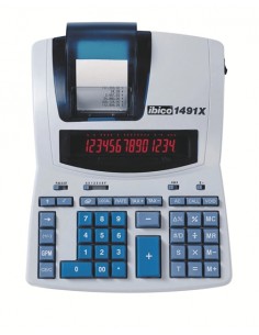 Ibico 1491X Calculadora Profesional Termica 14 Digitos - Pantalla LCD 2 Colores - Impresion en Negro - Velocidad 10 Lineas