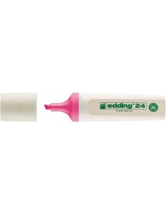 Edding 24 EcoLine Marcador Fluorescente - Punta Biselada - Trazo entre 2-5mm - 90-de Plastico Reciclado - Etiqueta Ecologica