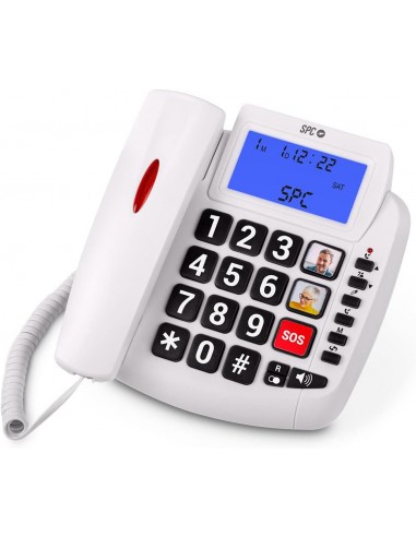 SPC Comfort Volume 2 Telefono Fijo Senior - Teclas Extragrandes - Memorias Directas con Fotografia - Gran Volumen de Timbre -