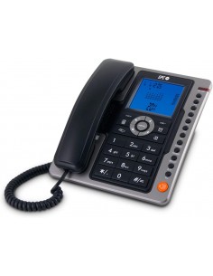 SPC Telefono Fijo Office Pro - Pantalla Iluminada Azul - Teclas Grandes - Memorias Directas - Manos Libres - Identificador de