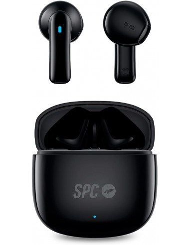 SPC Auriculares True Wireless Zion 2 Play - Autonomia 28 Horas - Base de Carga USB-C - Control por Toques - Compatible con
