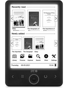 SPC Dickens Light 2 Ebook - Pantalla Retroiluminada 6" - Almacenamiento sin Limite - Fino y Ligero - Autonomia de un Mes -