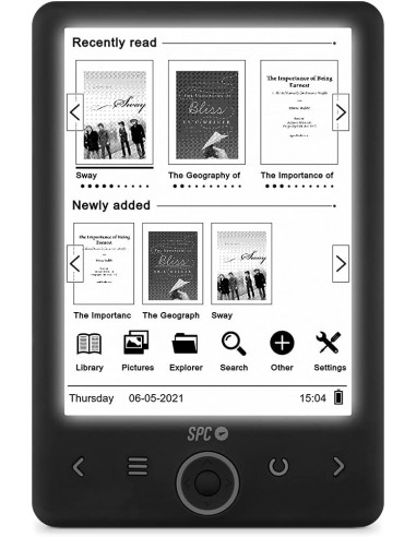 SPC Dickens Light 2 Ebook - Pantalla Retroiluminada 6" - Almacenamiento sin Limite - Fino y Ligero - Autonomia de un Mes -