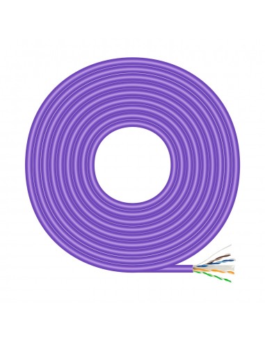 Aisens Cable de Red RJ45LSZH Cat.6 UTP Rigido AWG23 CCA (Aleacion) - 305m - Color Violeta