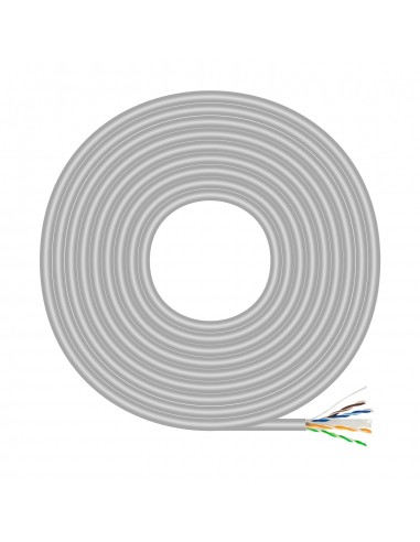 Aisens Cable de Red RJ45 Cat.6 UTP Rigido AWG23 CCA (Aleacion) - 305m - Color Gris