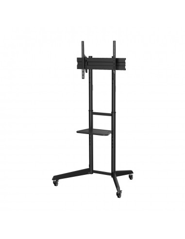 Aisens Soporte de Suelo Eco con Rueda - Bandeja para DVD para Monitor TV 50Kg de 37-70 - Color Negro