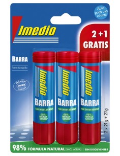 Imedio Pack de 3 Barras de Pegamento de 21grs - Sin Disolventes - Lavable - Apto para Uso Escolar