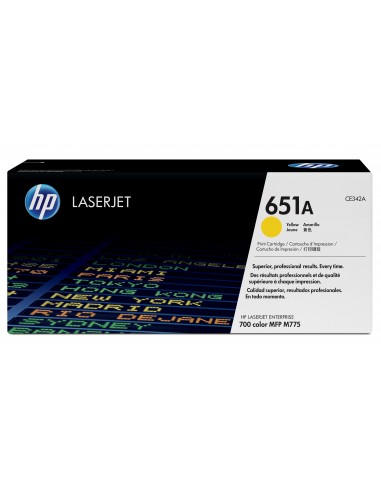 HP CE342A Amarillo Cartucho de Toner Original - 651A