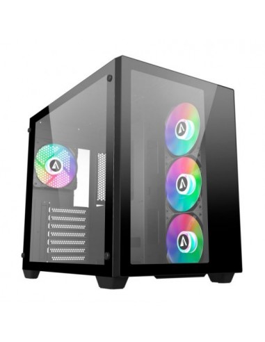 Abysm Danube Sava 285 BX203 Black ARGB Caja Torre ATX-ITX-Micro ATX - Lateral y Frontal Cristal Templado - 3.5" y 2.5" -