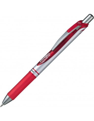 Pentel Energel Boligrafo de Bola Retractil Tinta Gel - Punta 0.7mm - Trazo 0.35mm - Recargable - Grip de Agarre - Clip de