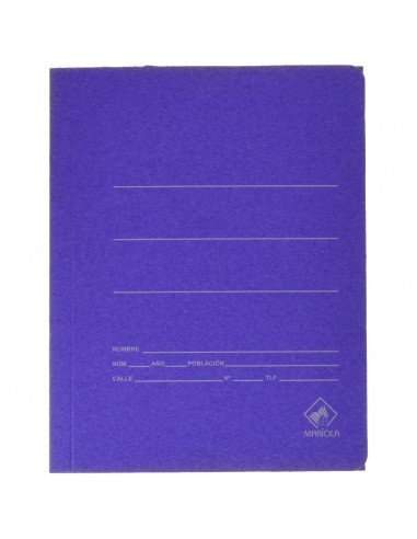 Mariola Carpeta de Carton Sencilla Folio 500gr m2 - Medidas 34x25x1cm - Cierre con Goma Elastica - Color Azul mate
