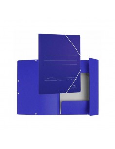 Mariola Carpeta de Carton con Solapas Folio 500gr m2 - Medidas 34x25x1cm - Cierre con Goma Elastica - Color Azul Mate