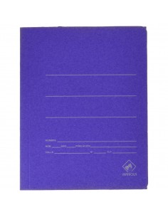 Mariola Carpeta de Carton con Bolsa Folio 500gr m2 - Medidas 34x25x1cm - Cierre con Goma Elastica - Color Azul Mate