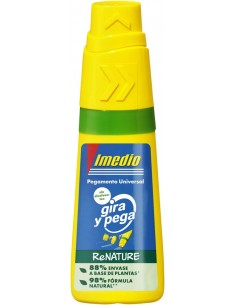 Imedio Gira y Pega Renature Pegamento Universal Sin Disolventes 35ml - Aplicador Giratorio 3 Posiciones - Envase 88-de