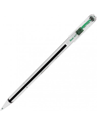 Pentel SuperB Boligrafo de Bola - Punta Fina 0.7mm - Trazo 0.35mm - Tinta con Base de Aceite - Color Verde