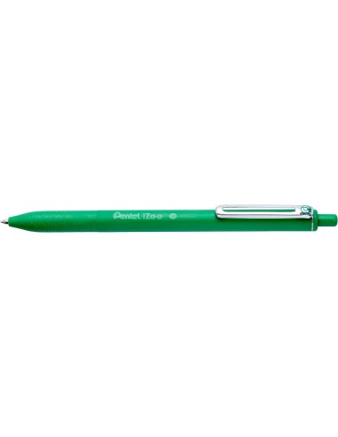 Pentel iZee Boligrafo de Bola Retractil - Punta 0.7mm - Trazo 0.35mm - Clip de Metal - Color Verde