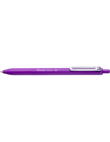 Pentel iZee Boligrafo de Bola Retractil - Punta 0.7mm - Trazo 0.35mm - Clip de Metal - Color Violeta