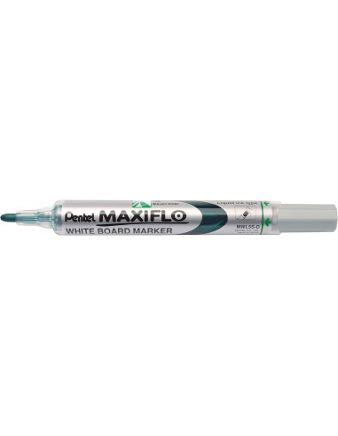 Pentel Maxiflo Rotulador para Pizarra Blanca - Punta de Bala - Ancho de Linea 2mm - Regulacion del Flujo de Tinta - 50-de