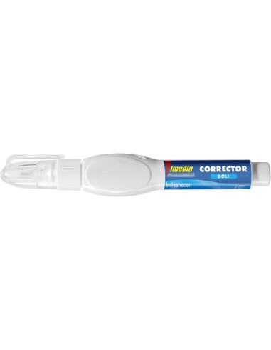 Imedio Boligrafo Corrector 8ml - Cuerpo Blando-Facil de Apretar - Punta Metalica para una Aplicacion Precisa - Secado Rapido