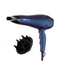 Muvip Secador de Pelo 2200W - 2 Velocidades - 3 Temperaturas de Secado - Gran Difusor de Aire - Color Azul