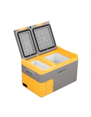 Muvip Nevera Portatil con Compresor 24 Litros Doble Zona - Compresor Silencioso - Color Amarillo