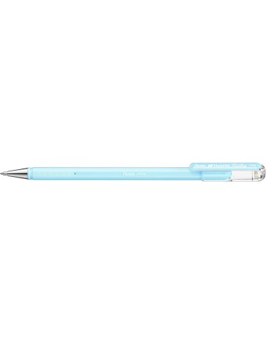 Pentel Hybrid Milky Boligrafo de Bola - Punta Fina 0.8mm - Trazo 0.4mm - Tinta de Gel Opaca - Color Azul Pastel