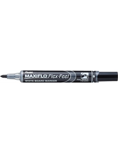 Pentel Maxiflo Flex-Feel Rotulador para Pizarra Blanca - Punta Flexible 4.6mm - Trazo de 1 a 5mm - Dosificacion de Tinta