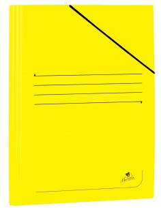 Mariola Carpeta de Carton Plastificado Folio 500gr m2 - Medidas 34x25cm - Cierre con Goma Elastica - Color Amarillo