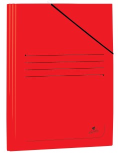 Mariola Carpeta de Carton Plastificado Folio 500gr m2 - Medidas 34x25cm - Cierre con Goma Elastica - Color Rojo