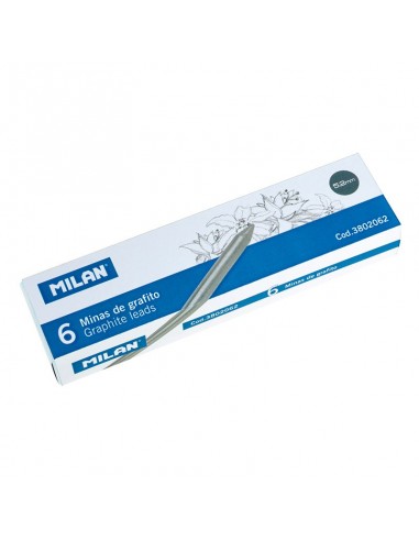 Milan Pack de 6 Minas de Grafito para Dibujo 5.2mm B --Alta Resistencia