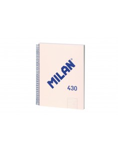 Milan Cuaderno Espiral Formato A4 Pautado 7mm - 80 Hojas de 95 gr m2 - Microperforado-4 Taladros - Color Beige