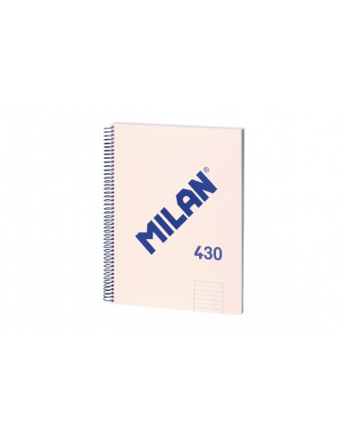 Milan Cuaderno Espiral Formato A4 Pautado 7mm - 80 Hojas de 95 gr m2 - Microperforado-4 Taladros - Color Beige