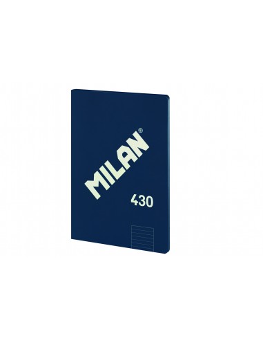 Milan Libreta Encolada Formato A4 Pautado 7mm - 48 Hojas de 95 gr m2 - Microperforado - Tapa Blanda - Color Azul Oscuro