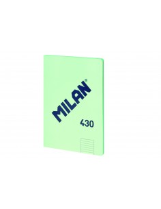 Milan Libreta Encolada Formato A4 Pautado 7mm - 48 Hojas de 95 gr m2 - Microperforado - Tapa Blanda - Color Verde