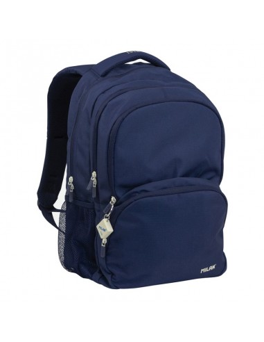 Milan Serie 1918 Mochila Escolar 25L - 3 Bolsillos Delanteros-2 Bolsillos Laterales - Asas Regulables y Acolchadas -