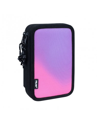 Milan Sunset Plumier de 2 Pisos con 2 Gomas de Borrar-Sacapuntas-Lapiz-Boligrafo Compact-Regla-12 Lapices de Colores y