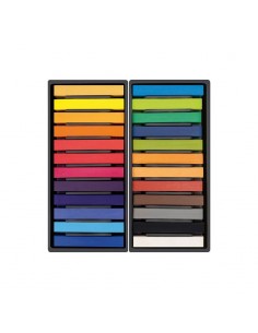 Milan Art Pack de 24 Pasteles Blandos - Colores Intensos y Brillantes - Resistentes a la Luz - Mezclables - Colores Surtidos