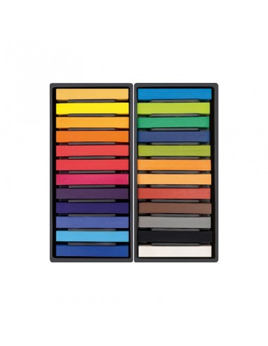Milan Art Pack de 24 Pasteles Blandos - Colores Intensos y Brillantes - Resistentes a la Luz - Mezclables - Colores Surtidos