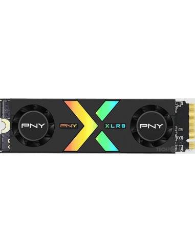 PNY CS3150 Disco Duro Solido SSD M2 1TB NVMe PCIe Gen5 x4 con Disipador Termico --Iluminacion RGB - Color Negro