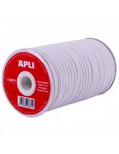 Apli Bobina de Cuerda Elastica Plana 5mmx100m - Facil de Cortar y Atar - Ideal para Manualidades
