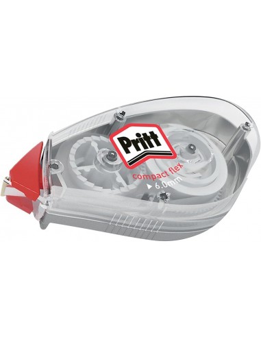 Pritt Compact Flex Cinta Correctora 6mmx10m - Punta Flexible - Correcion Suave y Limpia - Correccion en 2 Sentidos - Capuchon