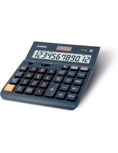 Casio DH-12ET Calculadora de Sobremesa - Pantalla Extragrande de 12 Digitos - Alimentacion Solar y Pilas - Color Azul Oscuro