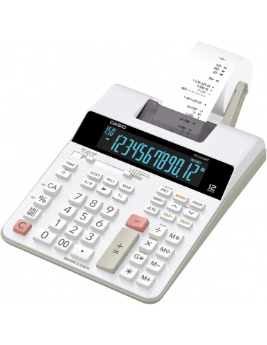 Casio FR-2650RC Calculadora Impresora de Sobremesa - Impresión en 2 colores - Pantalla de 12 Digitos - Función de reloj y
