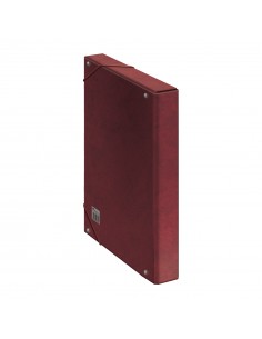 Dohe Caja para Proyectos Lomo 3cm - Carton Forrado con Papel Impreso y Plastificado - Cierre con Gomas - Color Rojo