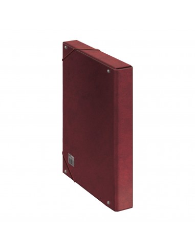 Dohe Caja para Proyectos Lomo 3cm - Carton Forrado con Papel Impreso y Plastificado - Cierre con Gomas - Color Rojo